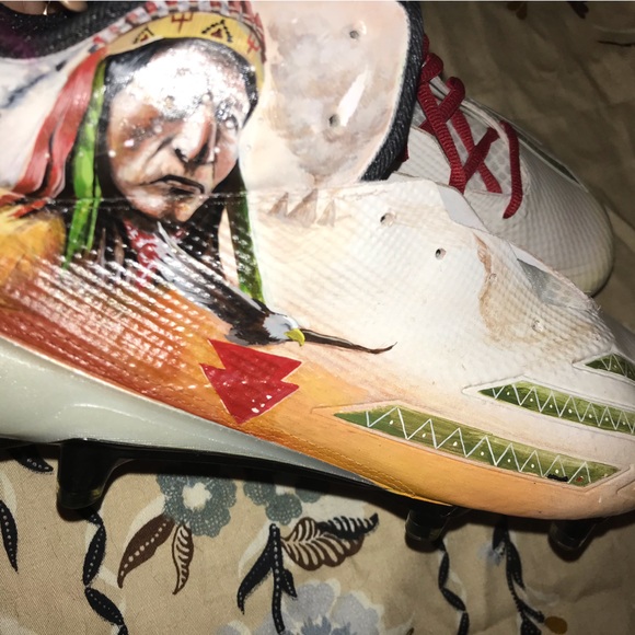 Custom cleats by Adidas hand painted brand new size men’s 12 never been used - Picture 7 of 10